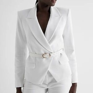 Express stunning double breasted white blazer, size L, NWT
